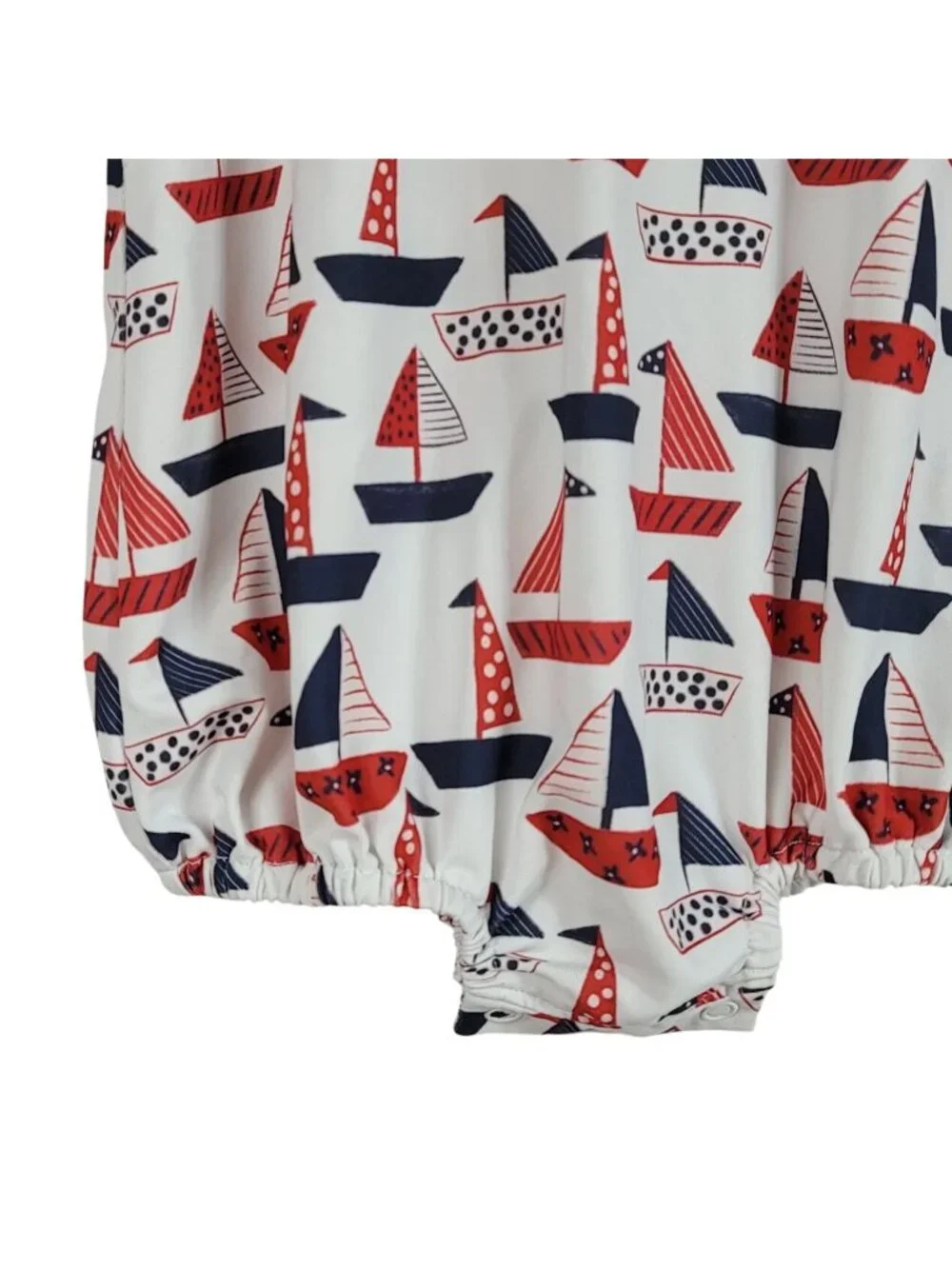 Cecil and Lou Sailboats Bubble Romper Red White Blue 12M Sleeveless Patriotic